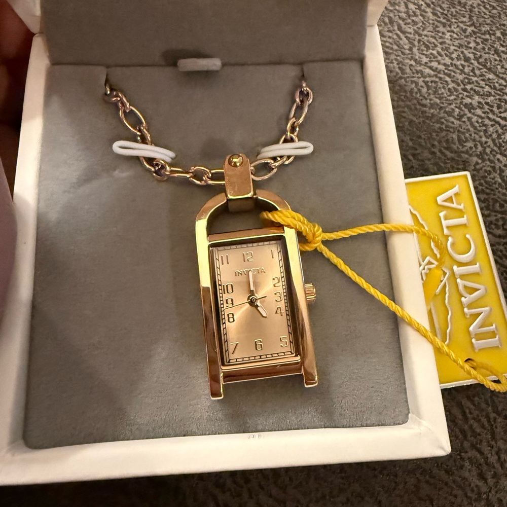 Invicta Mini Angel Women's Necklace Watch - 17.5mm, Rose Gold